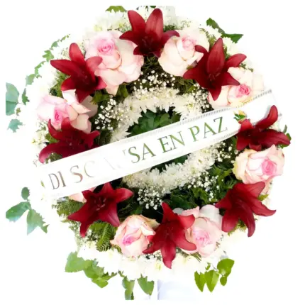 Corona Redonda con Rosas y Lilium