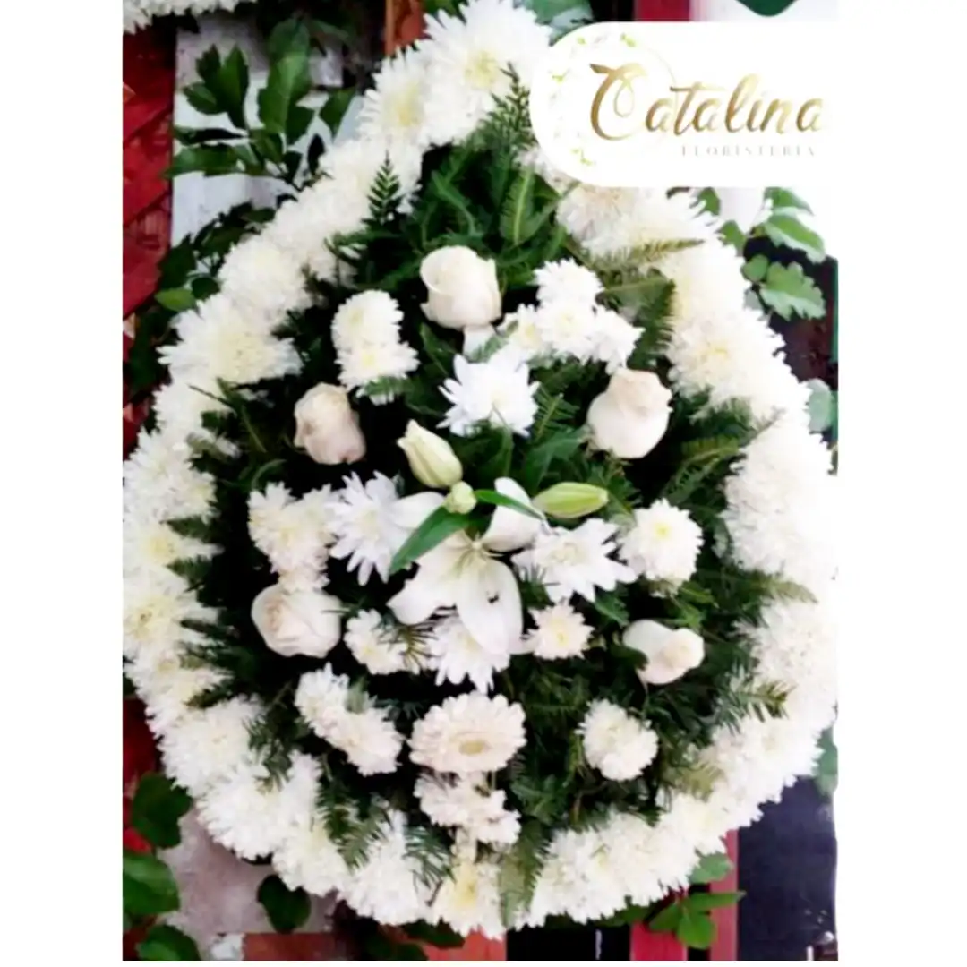 252 Corona Lagrima Flores Blancas - Imagen 1