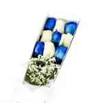Caja de 9 Rosas Blancas y Azules
