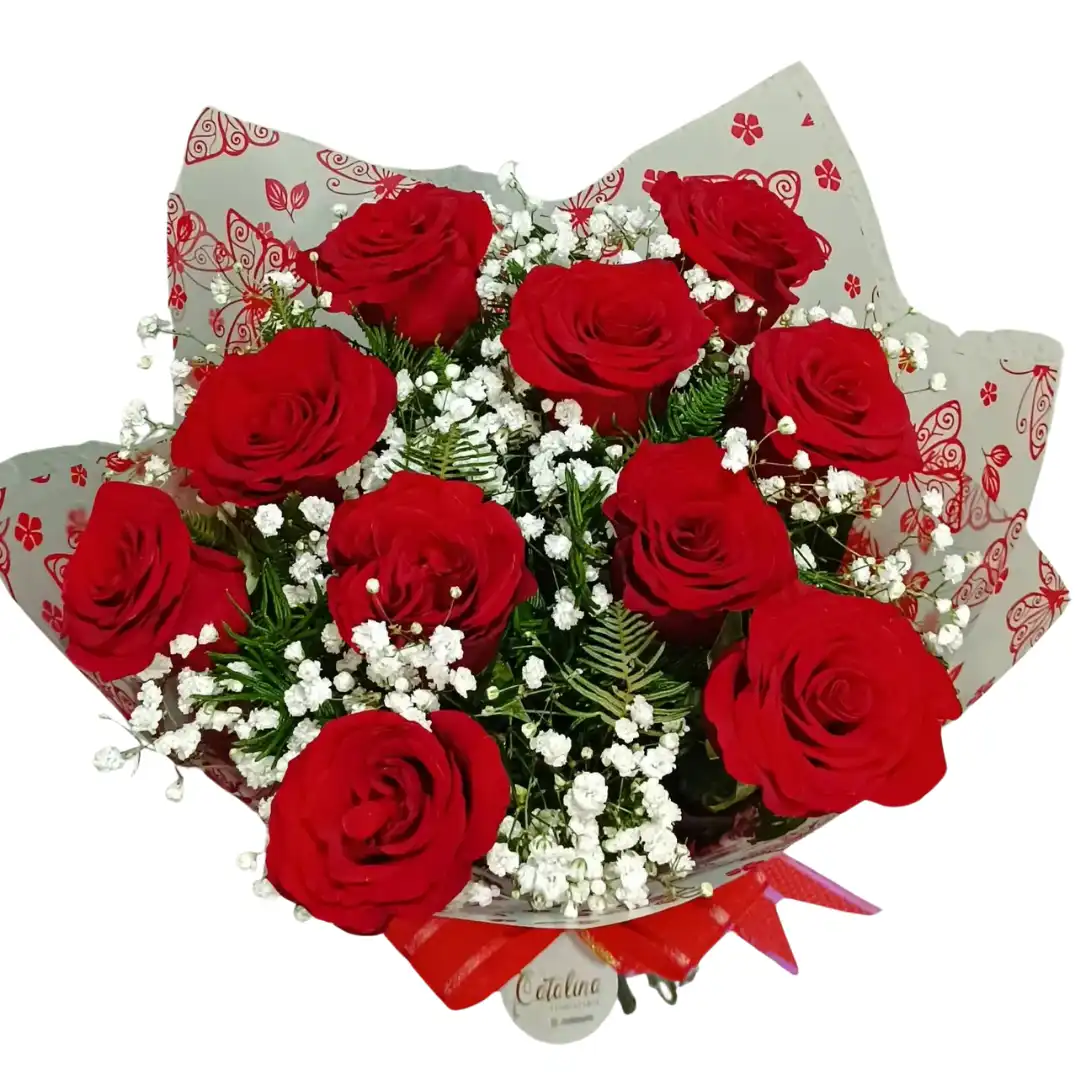 391 Ramo de 10 Rosas Rojas - Imagen 1